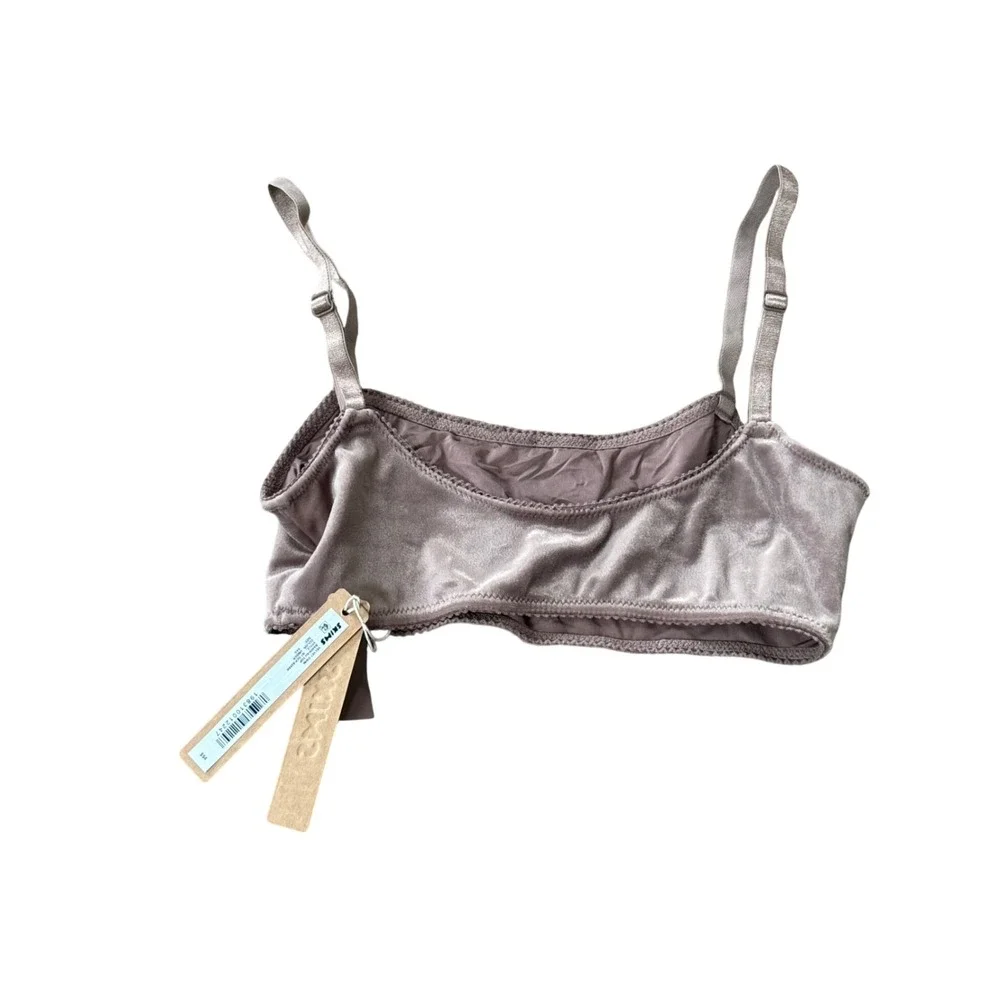 Skims‎ Velvet Swim Bandeau Top Umber Brown Bikini XXS BT-SCP-8324W NWT